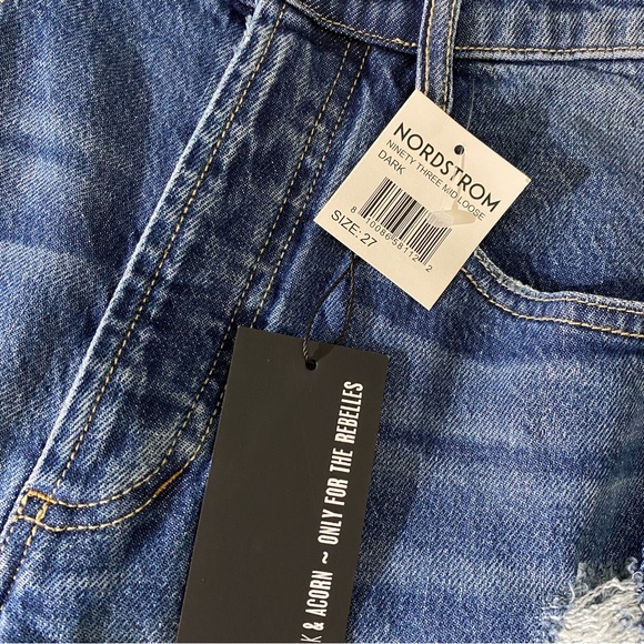 OAK & ACORN Ninety Three Mid Loose Patch Jeans Dark Straight - Picture 6 of 8